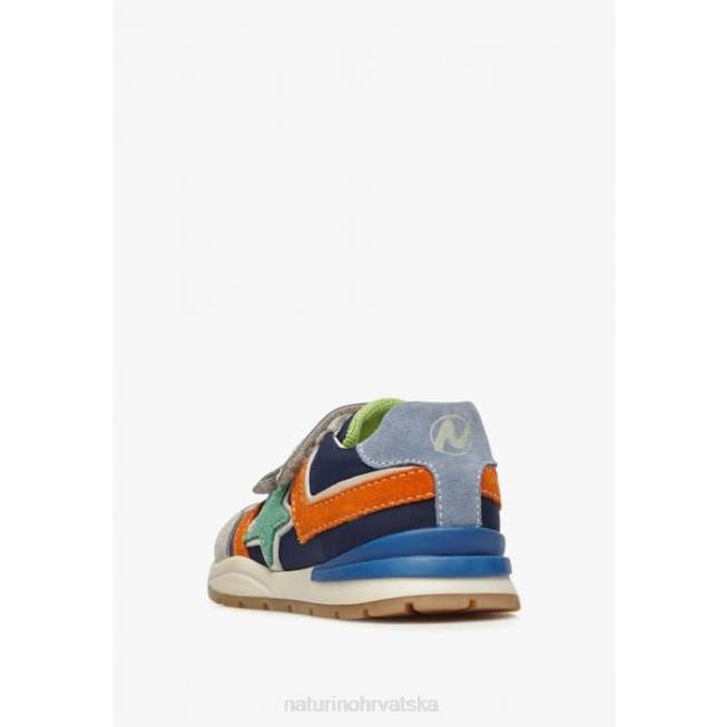 evon vl Naturino djeca ZF0X401 tenisice od antilopa i tkanine sivo-plava