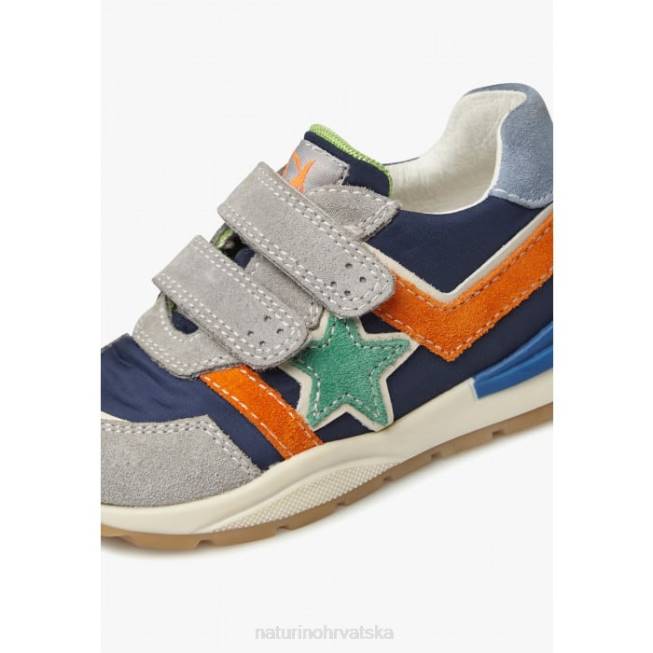 evon vl Naturino djeca ZF0X401 tenisice od antilopa i tkanine sivo-plava