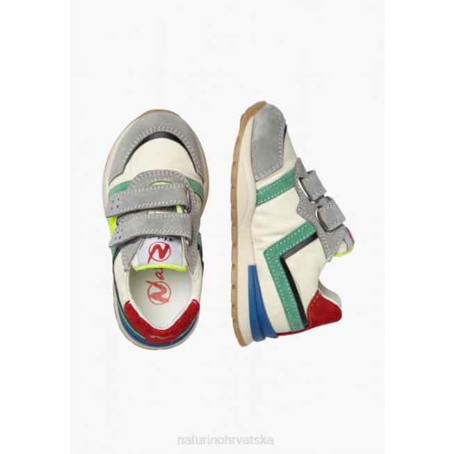evon vl Naturino djeca ZF0X442 tenisice od antilopa i tkanine sivo-krem