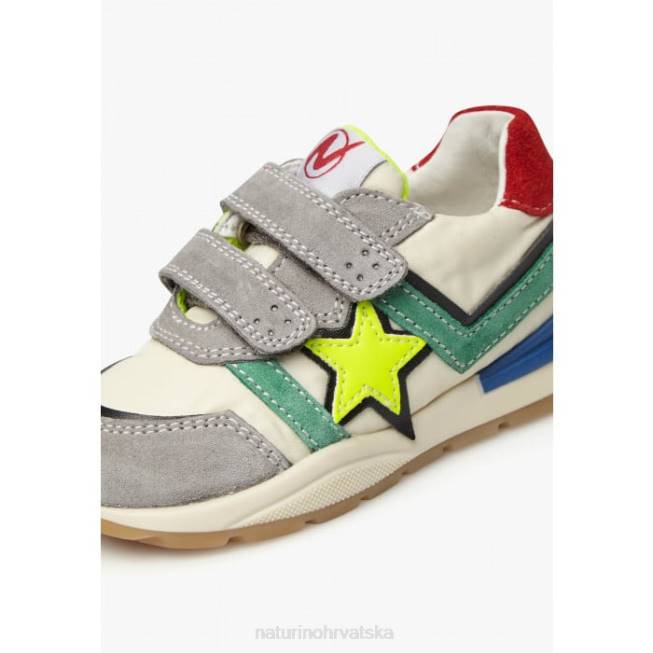 evon vl Naturino djeca ZF0X442 tenisice od antilopa i tkanine sivo-krem