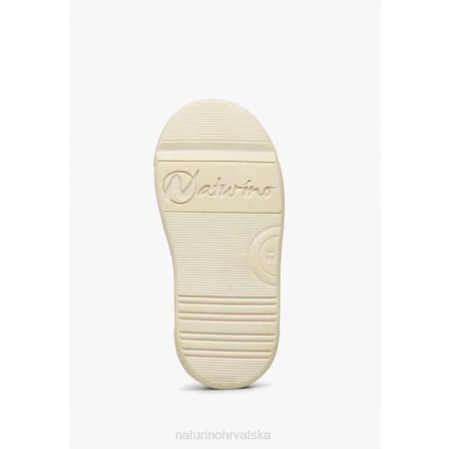 faluk zip Naturino djeca ZF0X424 tenisice od kože i antilopa krem-smeđa