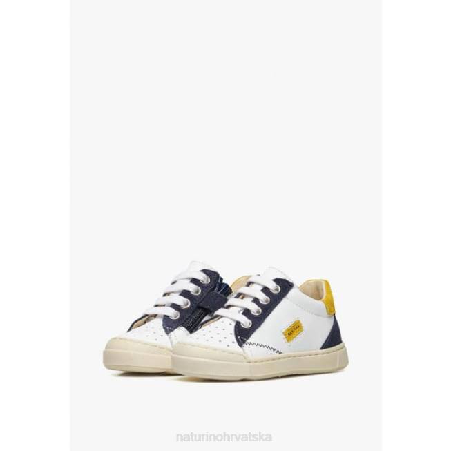 faluk zip Naturino djeca ZF0X476 tenisice od kože i antilopa bijelo-plava