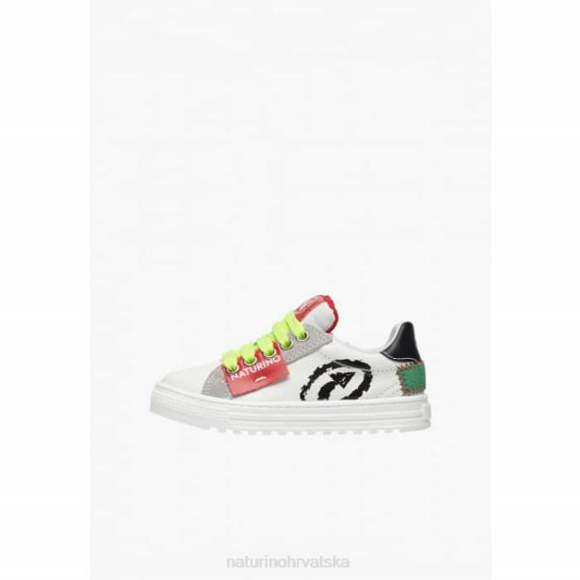 hess arrow zip. Naturino djeca ZF0X468 tenisice od kože i antilopa bijelo crno