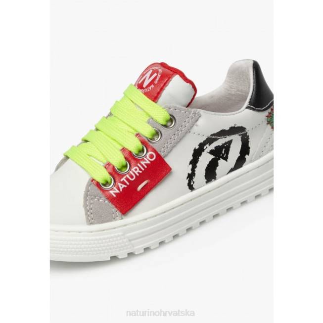 hess arrow zip. Naturino djeca ZF0X468 tenisice od kože i antilopa bijelo crno