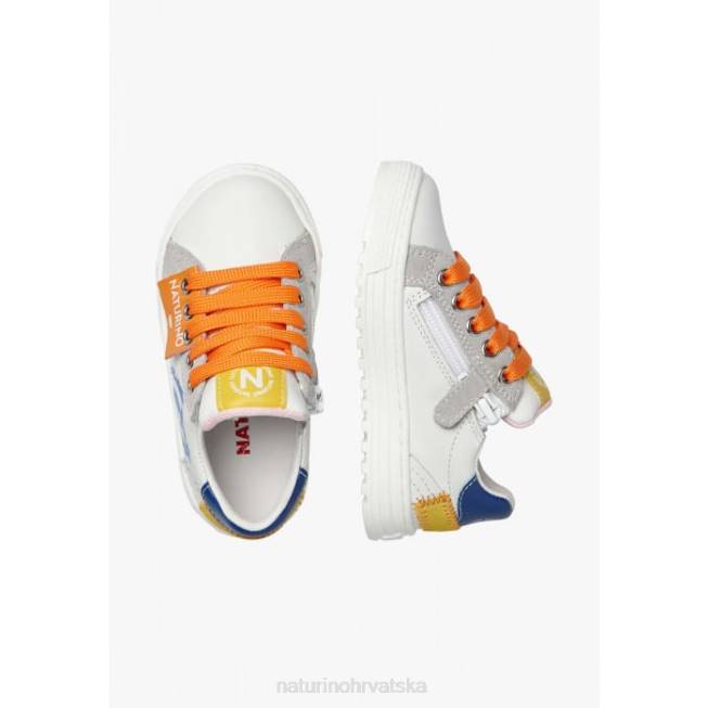 hess arrow zip. Naturino djeca ZF0X473 tenisice od kože i antilopa bijelo-svijetlo plava