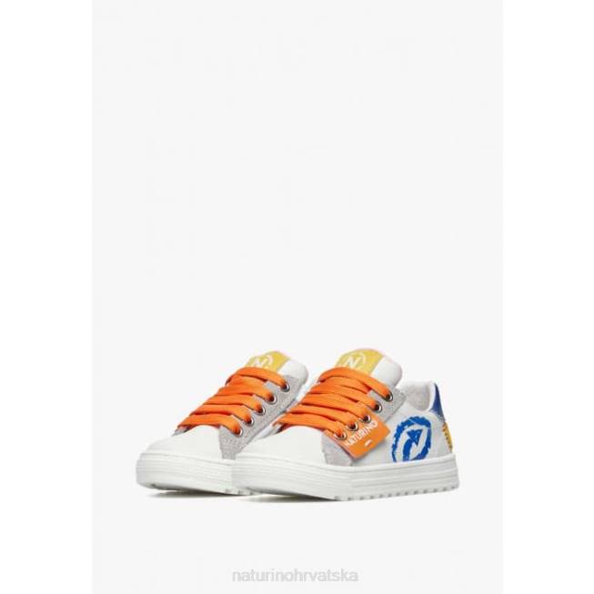 hess arrow zip. Naturino djeca ZF0X473 tenisice od kože i antilopa bijelo-svijetlo plava