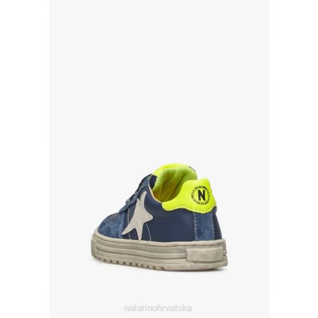 hess zip. Naturino djeca ZF0X360 perforirane kožne tenisice sa zvijezdom plavo-žuta