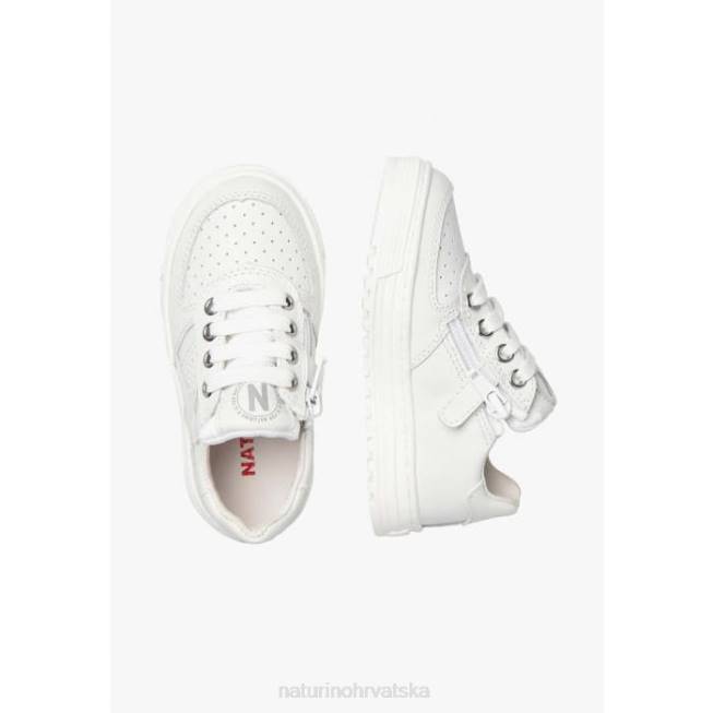 hess zip. Naturino djeca ZF0X363 perforirane kožne tenisice sa zvijezdom s patentnim zatvaračem bijela