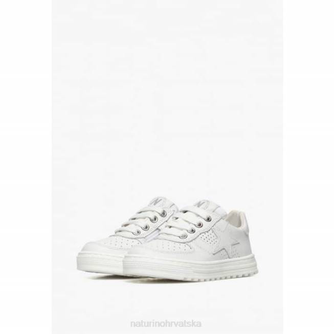 hess zip. Naturino djeca ZF0X363 perforirane kožne tenisice sa zvijezdom s patentnim zatvaračem bijela