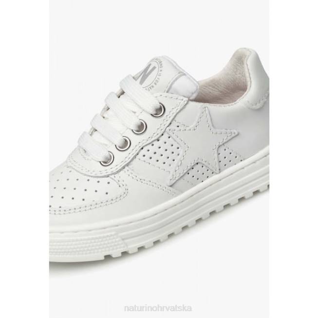 hess zip. Naturino djeca ZF0X363 perforirane kožne tenisice sa zvijezdom s patentnim zatvaračem bijela