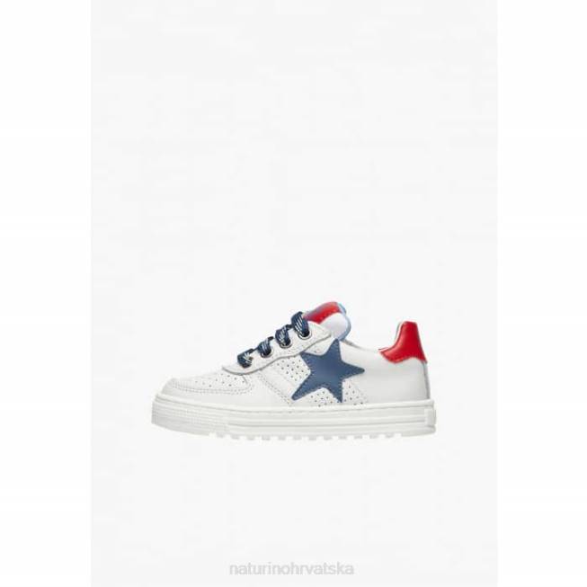 hess zip. Naturino djeca ZF0X480 perforirane kožne tenisice sa zvijezdom s patentnim zatvaračem bijelo-plava