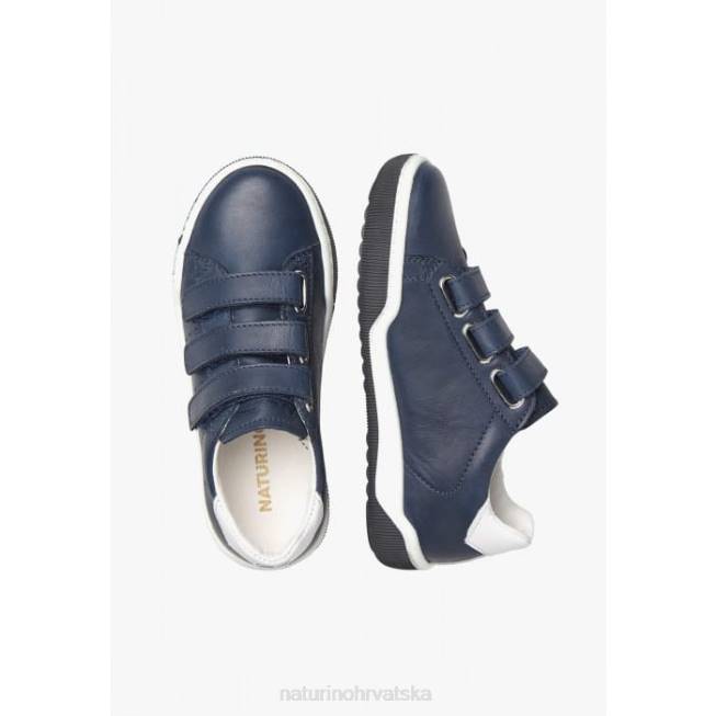 hrid vl Naturino djeca ZF0X362 kožne tenisice s čičkom bijelo-mornarska