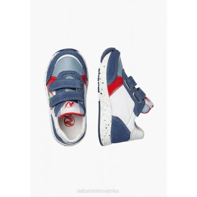 jesko star vl. Naturino djeca ZF0X500 tenisice od antilopa i tkanine plavo-bijeli