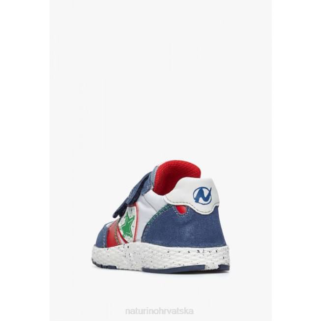 jesko star vl. Naturino djeca ZF0X500 tenisice od antilopa i tkanine plavo-bijeli