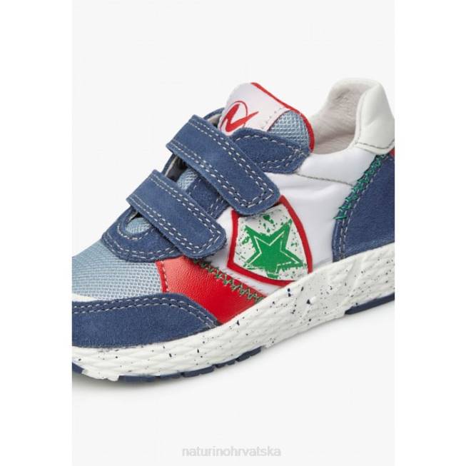 jesko star vl. Naturino djeca ZF0X500 tenisice od antilopa i tkanine plavo-bijeli