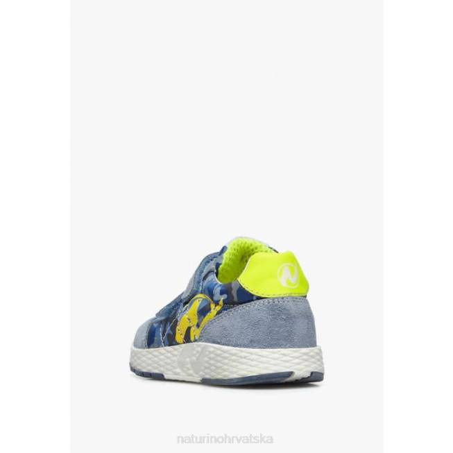 jesko vl. Naturino djeca ZF0X469 tehnička tkanina i tenisice od brušene kože svijetlo plavo-žuta
