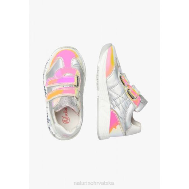 jesko vl. Naturino djeca ZF0X516 tenisice od kože i tehničke tkanine srebro