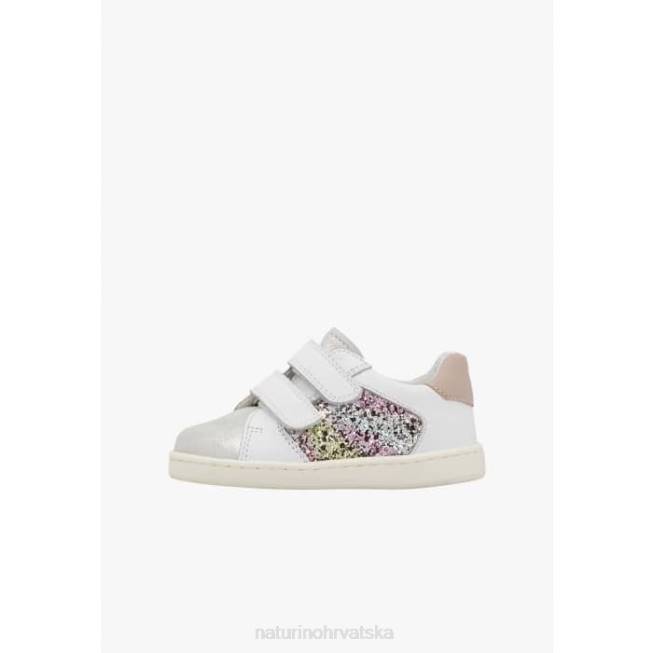 kozuc vl Naturino djeca ZF0X405 tenisice od kože i antilopa srebrnobijela