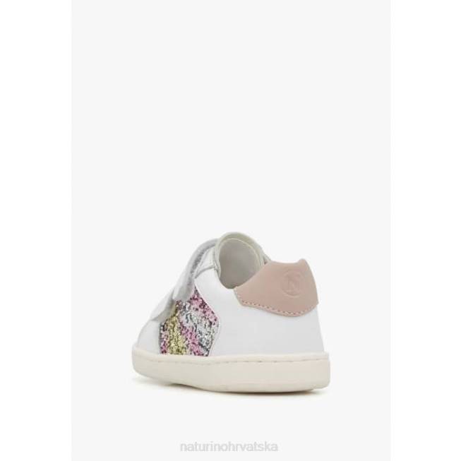 kozuc vl Naturino djeca ZF0X405 tenisice od kože i antilopa srebrnobijela