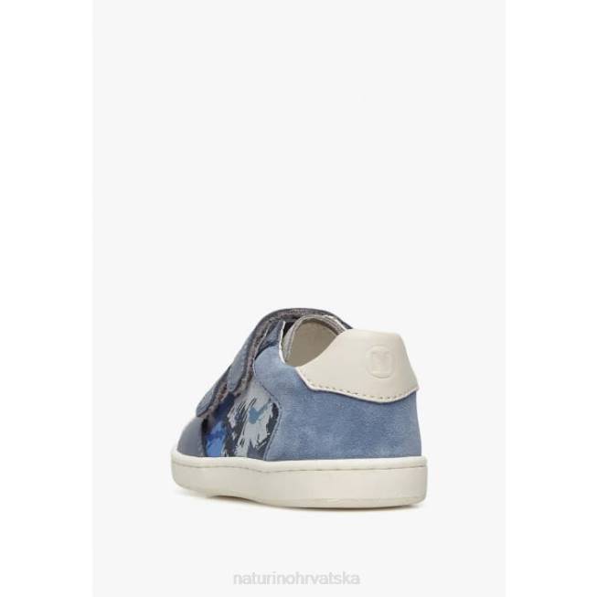 kozuc vl Naturino djeca ZF0X447 tenisice od kože i antilopa mornarsko-siva