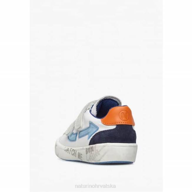 kristil vl Naturino djeca ZF0X486 tenisice od kože i tkanine bijelo-nebesko plavo
