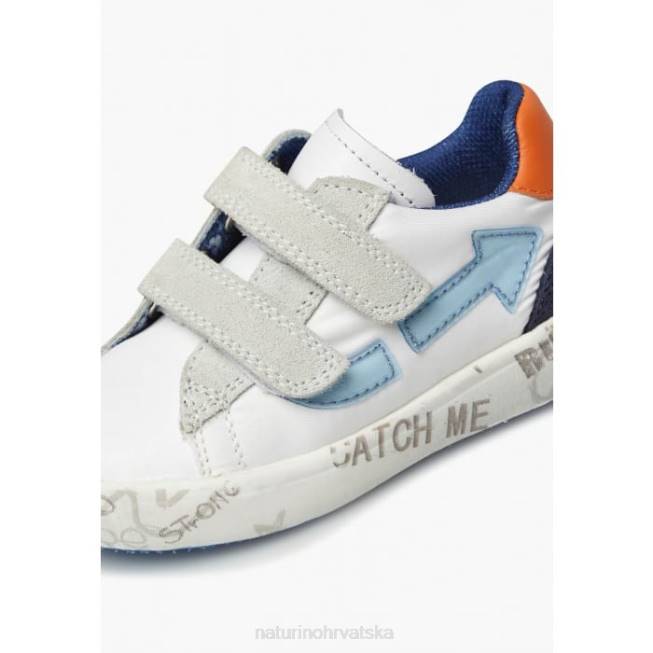 kristil vl Naturino djeca ZF0X486 tenisice od kože i tkanine bijelo-nebesko plavo
