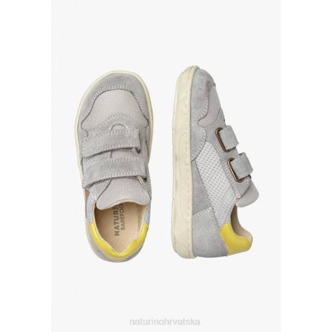 lilox vl Naturino djeca ZF0X478 tenisice od antilopa i tkanine sivo-žuta