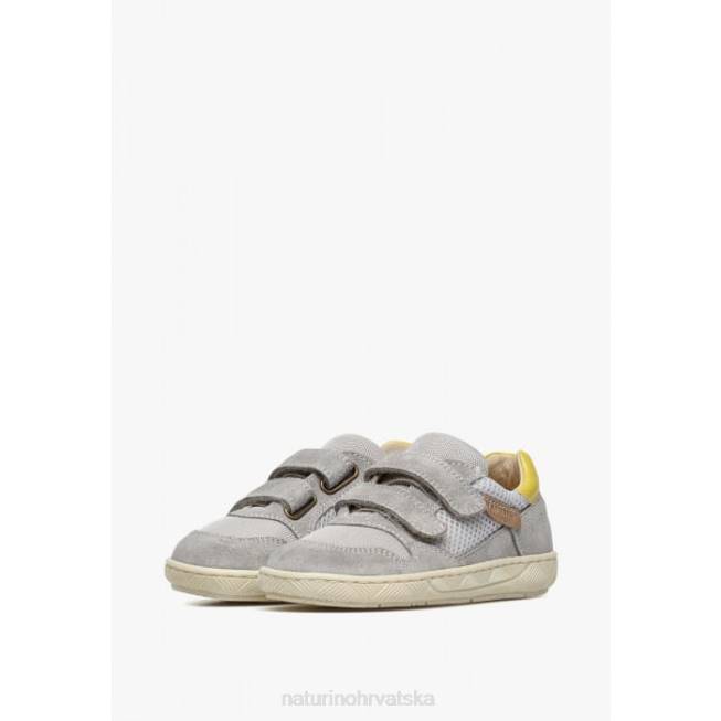 lilox vl Naturino djeca ZF0X478 tenisice od antilopa i tkanine sivo-žuta