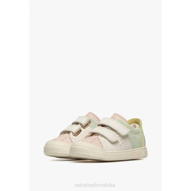 trajan vl Naturino djeca ZF0X398 tenisice od kože i antilopa ružičasto-krem